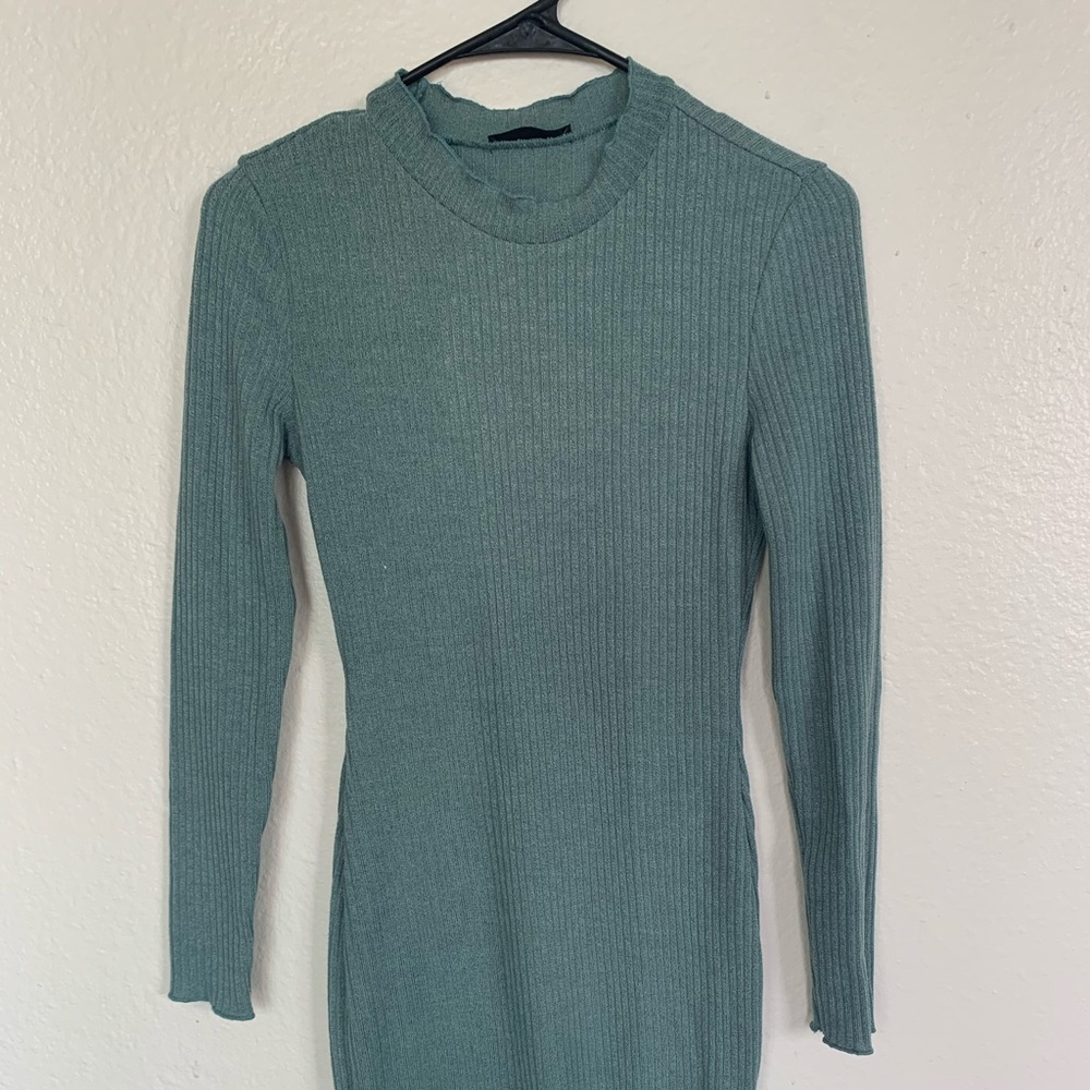 Teal long sleeve dress